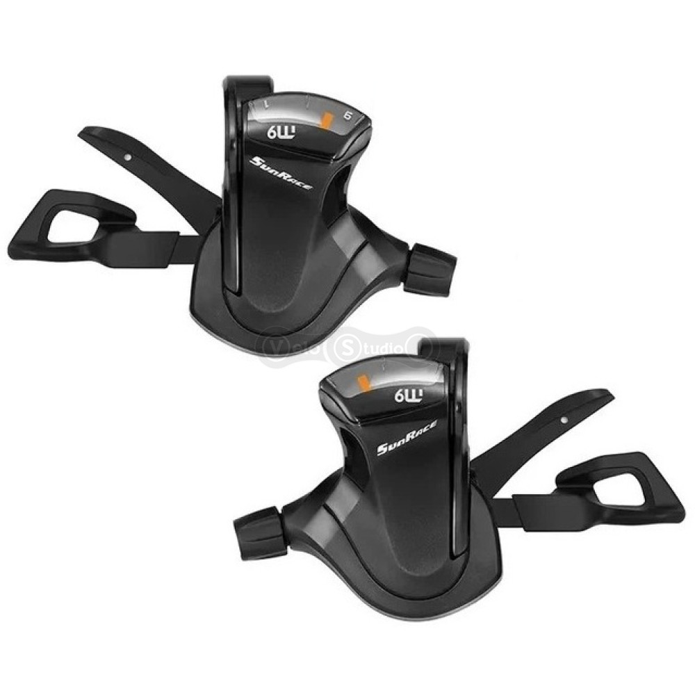 Манетки SunRace DLM903 L2/R9, 2/9 скоростей, с дисплеем передач, с тросом 1700/2100 мм, OEM