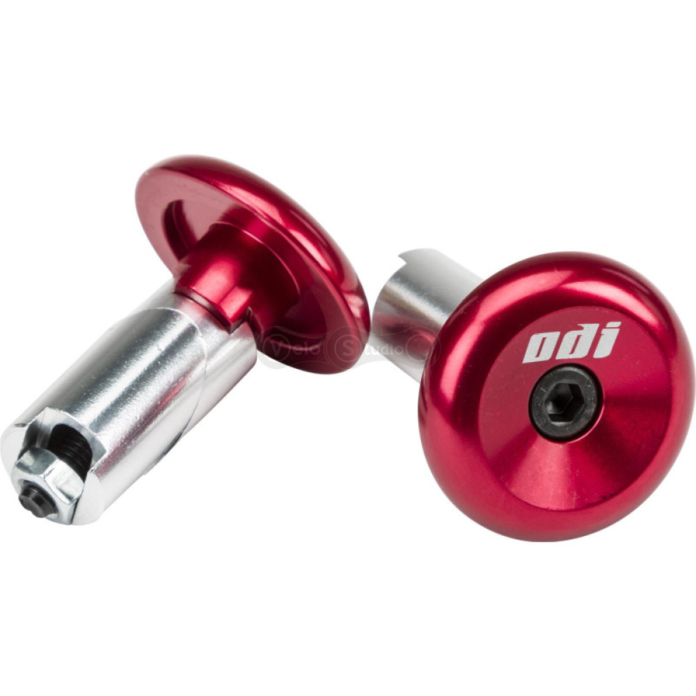 Баренды ODI Aluminum End Plugs w/Lasered Logo Red