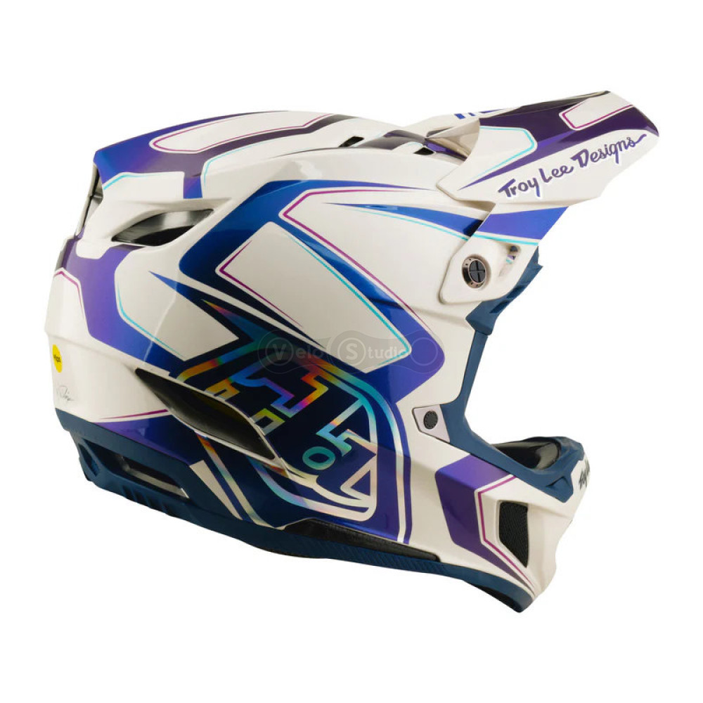 Вело шолом TLD D4 Composite Mips Helmet; Flared [White/Indigo] M