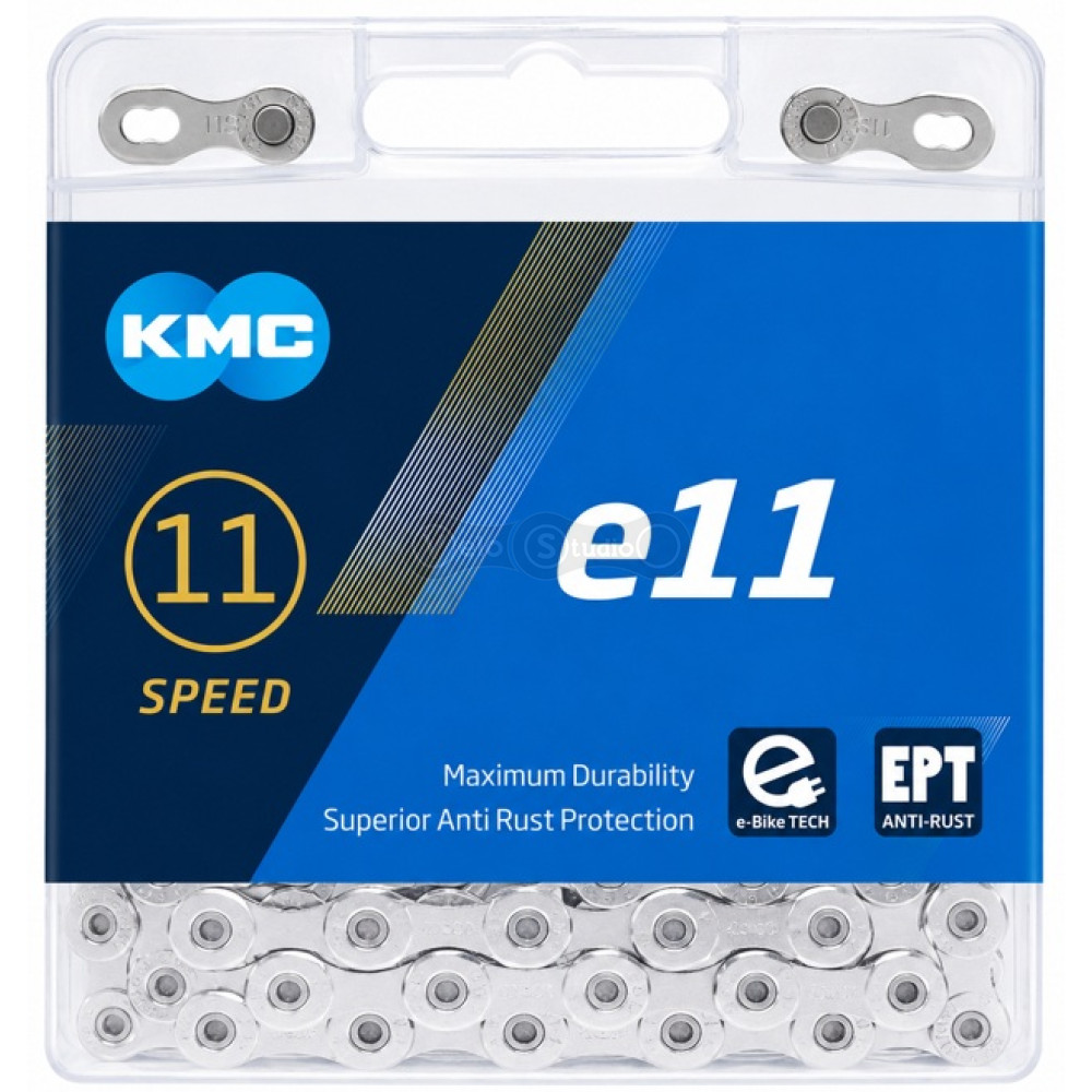 Цепь KMC e11 EPT Silver 11 скоростей, 136 звеньев. + замок