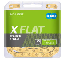 Цепь KMC X Flat Ti-N Gold 13/12 скоростей, 126 звеньев + замок, Waxed