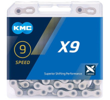 Цепь KMC X9 Silver/Grey 9 скоростей, 122 звена + замок