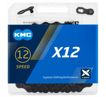 Ланцюг KMC X12 BlackTech 12 швидкостей, 126 ланок + замок