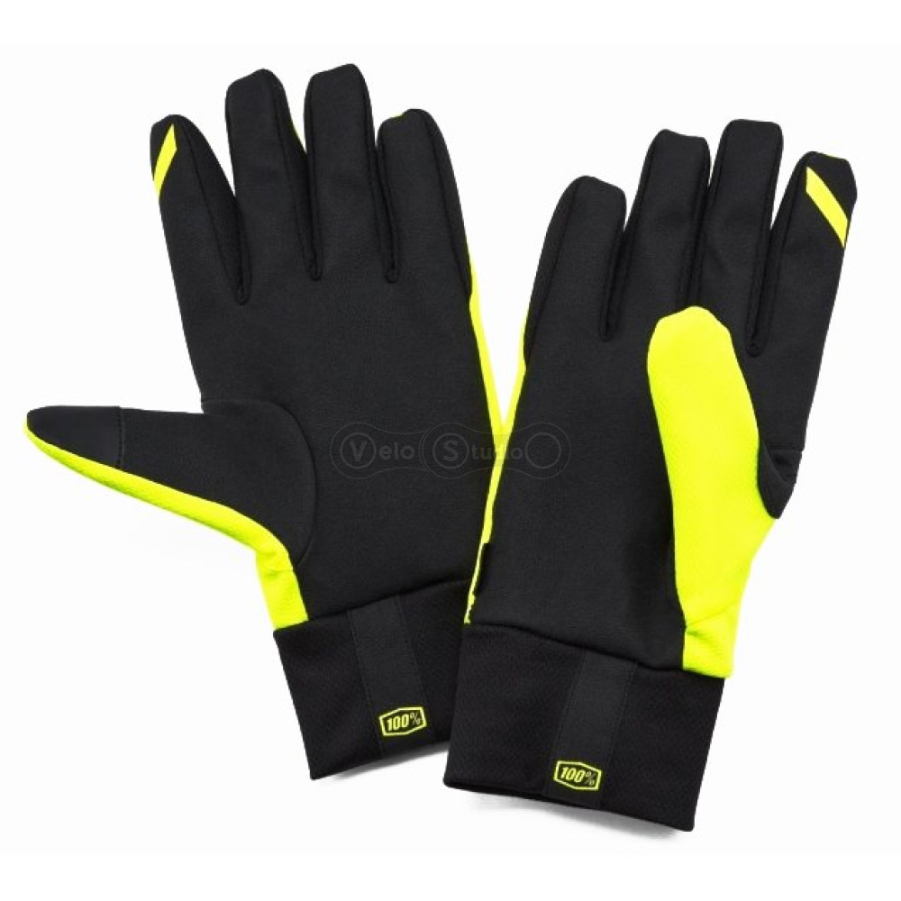 Водостойкие перчатки RIDE 100% Hydromatic Waterproof жёлтые размер M
