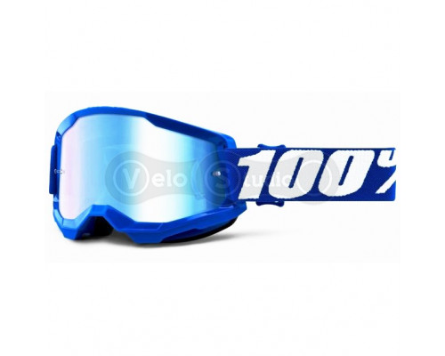 Маска Ride 100% STRATA 2 Goggle Blue - Mirror Blue Lens