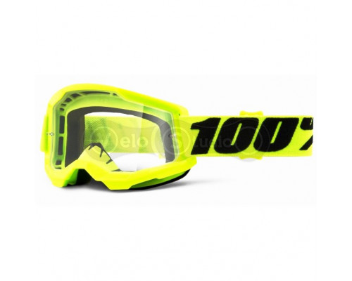 Маска Ride 100% STRATA 2 Goggle Fluo Yellow - Clear Lens