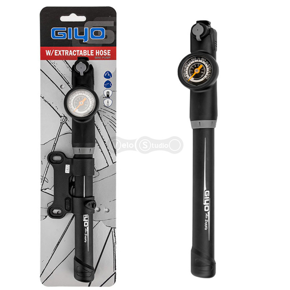 Ручной насос GIYO GP-871S 120 PSI с манометром и шлангом