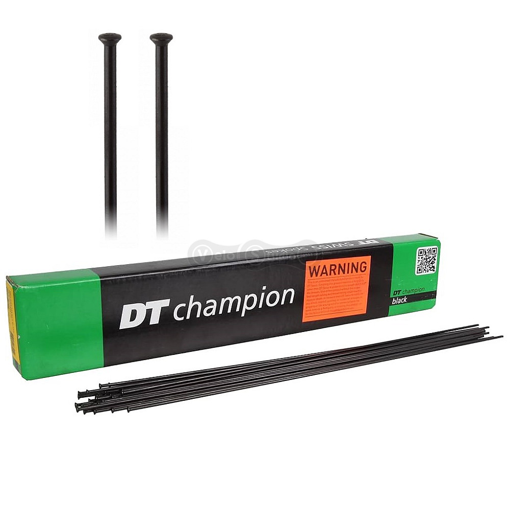 Спица прямая DT Swiss Сhampion Straight Pull 2.0 x 296 чёрная 100 штук