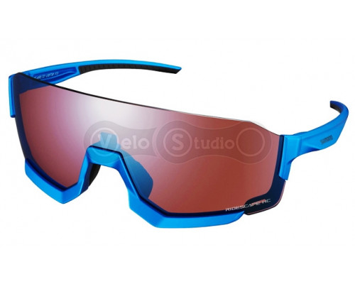 Вело очки Shimano AeroLite 2 Ridescape High Contrast синий металлик