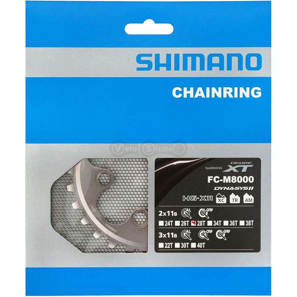 Звезда шатунов Shimano FC-M8000 DEORE XT 28 зубьев, BD для 38-28T 11 скоростей