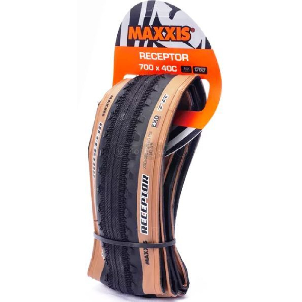Вело покрышка Maxxis Receptor 700x40C, EXO/TR/TANWALL, 120TPI