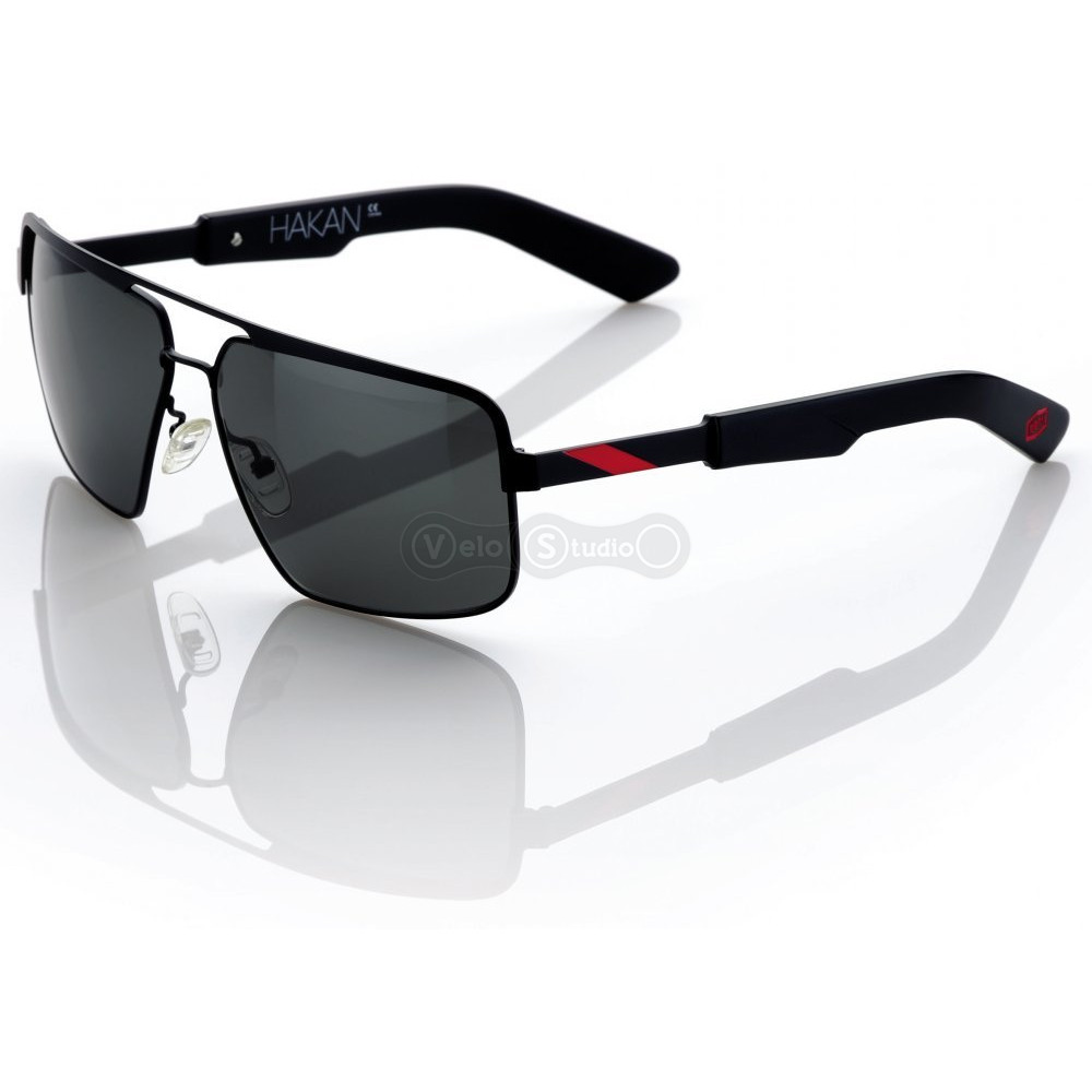 Очки 100% HAKAN Sunglasses - Matte Black - Grey Tint, Mirror Lens