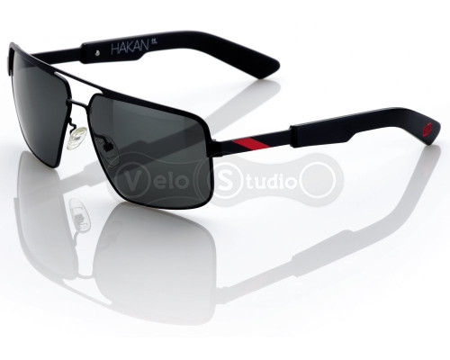 Окуляри 100% HAKAN Sunglasses - Matte Black - Grey Tint, Mirror Lens