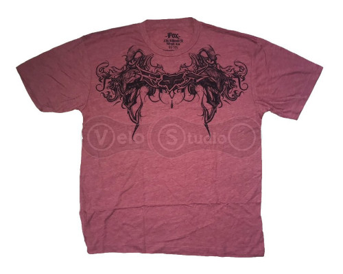 Футболка FOX HEATHERED Short Sleeve Tee - GARGOYLE [Red], L