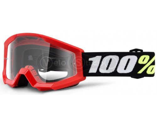Дитяча маска 100% STRATA MINI Goggle Red - Clear Lens
