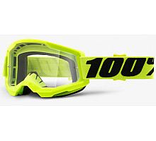 Детская маска 100% STRATA 2 Youth Goggle Fluo Yellow - Clear Lens
