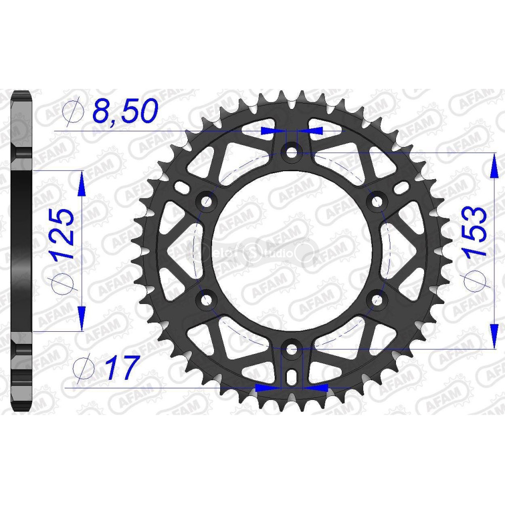 Задняя звезда AFAM 520 AL-Grooved Chainwheel 11212 - Honda [Gun Metal], 51z