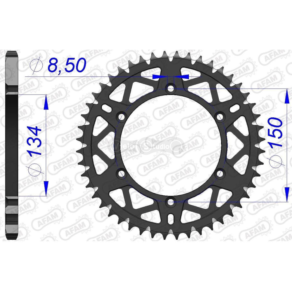 Задняя звезда AFAM 520 AL-Grooved Chainwheel 17206 - Kawasaki [Gun Metal], 51z