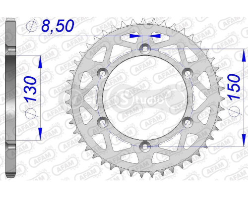 Задняя звезда AFAM 520 Aluminium Chainwheel 13323N - Yamaha [Silver], 50z