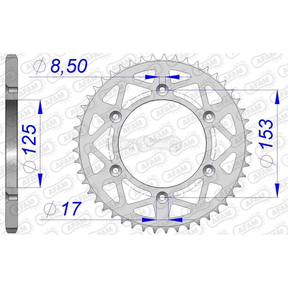 Задня зірка AFAM 520 Aluminium Chainwheel 11212N - Honda [Silver], 47z