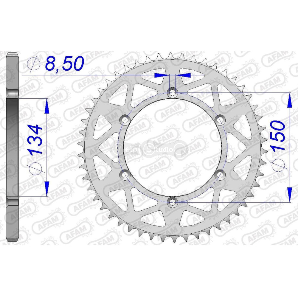 Задня зірка AFAM 520 Aluminium Chainwheel 17206N - Kawasaki [Silver], 51z