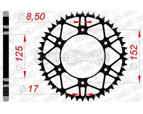 Задняя звезда AFAM 520 SLK-Steel Chainwheel 38300SLK - Beta [Black], 48z