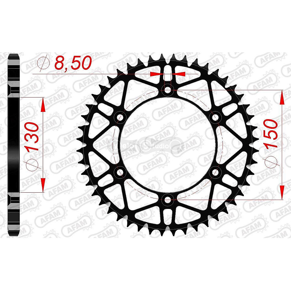 Задняя звезда AFAM 520 SLK-Steel Chainwheel 12323SLK - Yamaha [Black], 51z