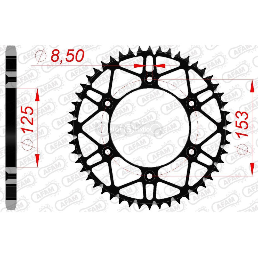 Задня зірка AFAM AFAM 520 SLK-Steel Chainwheel 10212SLK - Honda [Black], 49z