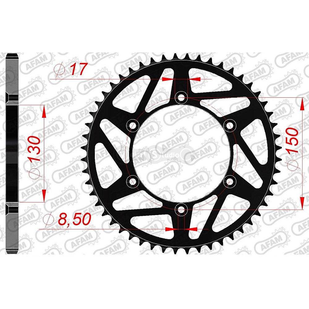 Задняя звезда AFAM 520 K-Steel Chainwheel 12323K - Yamaha [Black], 49z