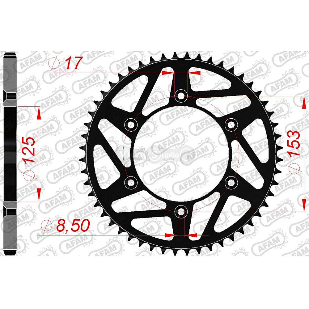 Задняя звезда AFAM 520 K-Steel Chainwheel 10212K - Honda [Black], 48z