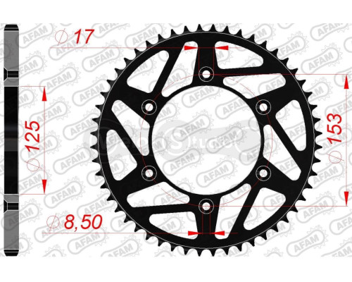 Задняя звезда AFAM 520 K-Steel Chainwheel 10212K - Honda [Black], 48z