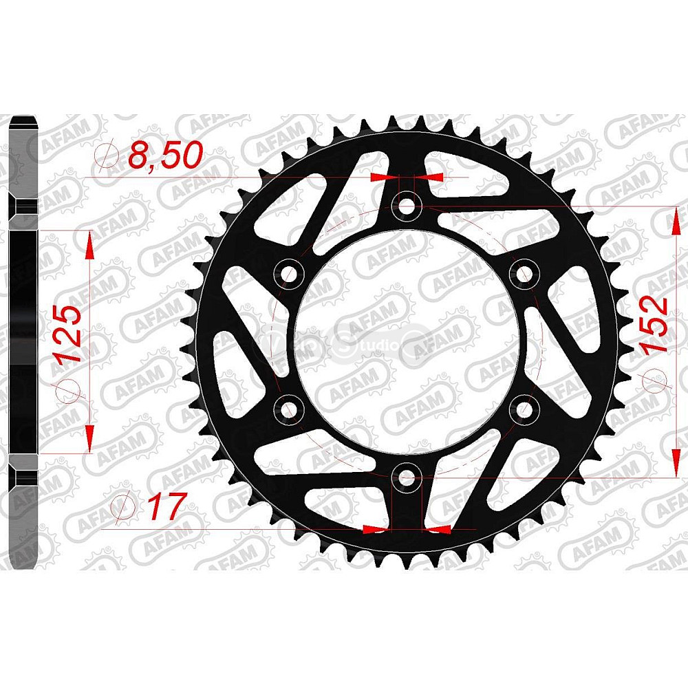 Зірка AFAM 520 K-Steel Chainwheel - Beta [Black], 52z