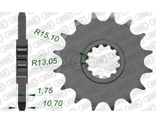 Передня зірка AFAM 525 Sprocket 21607 - Yamaha, 16z