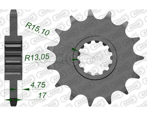Передняя звезда AFAM 525 Sprocket 20612 - Honda, 15z