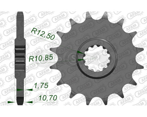 Передня зірка AFAM 525 Sprocket 21606 - Yamaha, 16z