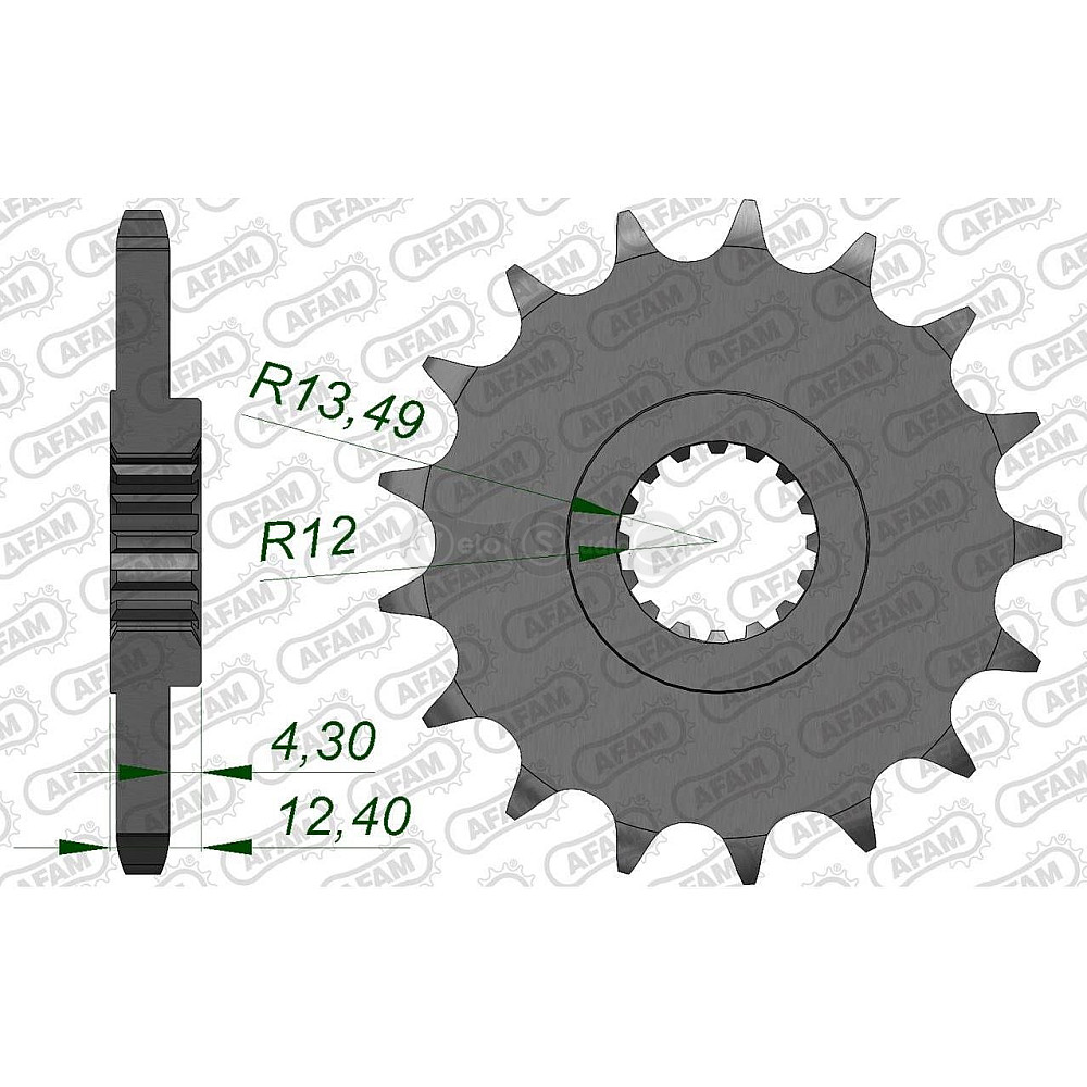 Передняя звезда AFAM 525 Sprocket 22801 - Suzuki, 17z