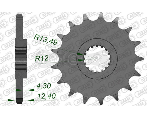 Передняя звезда AFAM 525 Sprocket 22801 - Suzuki, 17z
