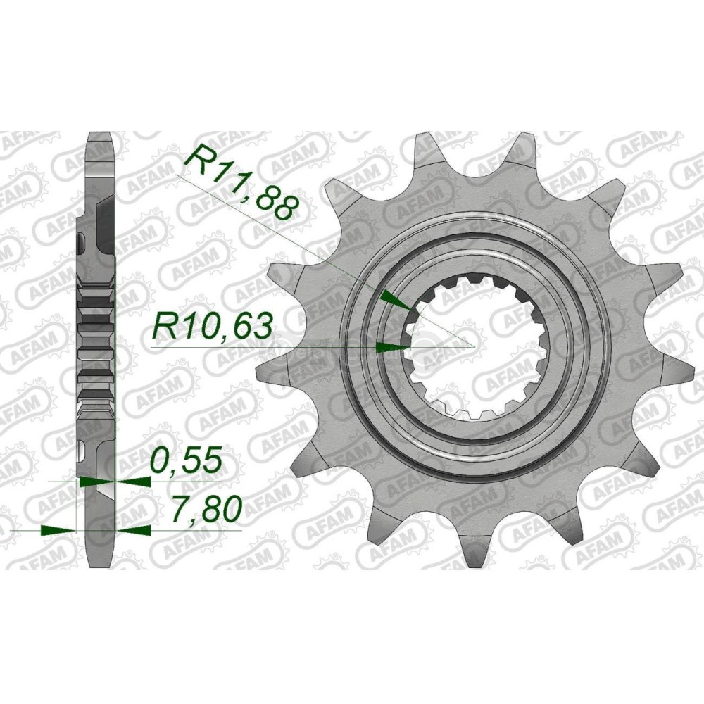 Передняя звезда AFAM 520 Sprocket 20324 - Honda, 13z