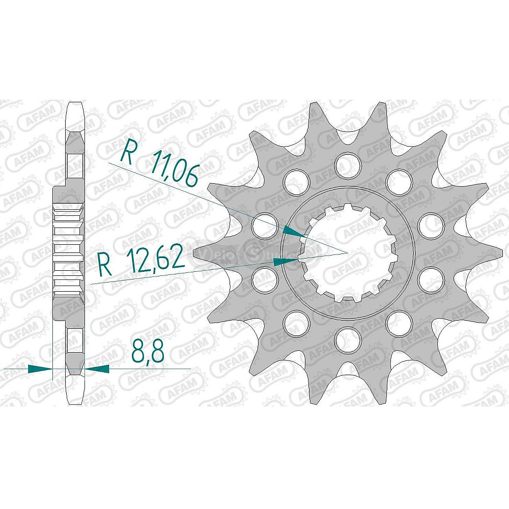 Передня зірка AFAM 520 Grooved Sprocket 73301 - KTM, 13z