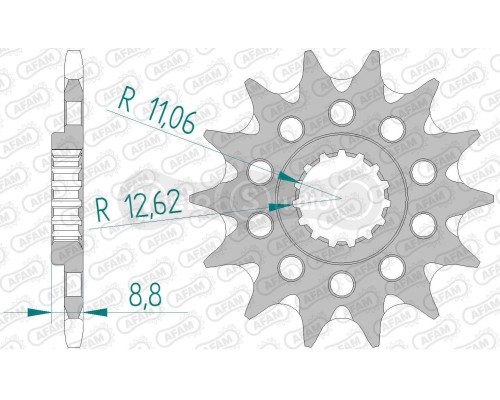 Передня зірка AFAM 520 Grooved Sprocket 73301 - KTM, 13z