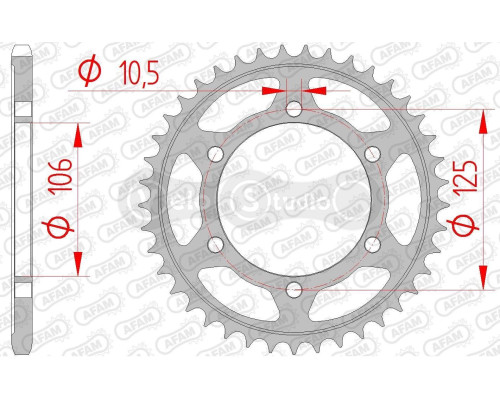 Задняя звезда AFAM 520 Steel Chainwheel 86606 - Triumph [Silver], 41z