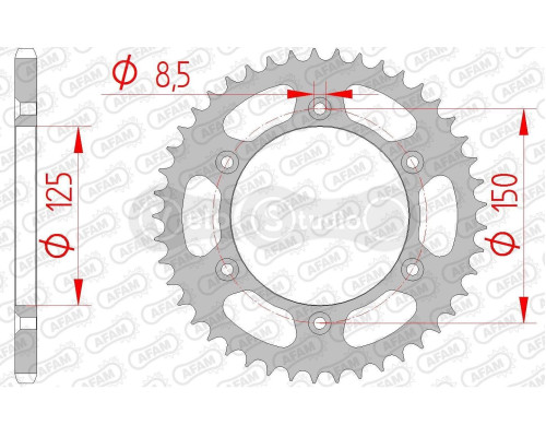 Задня зірка AFAM 520 Steel Chainwheel 71304 - KTM [Silver], 50z