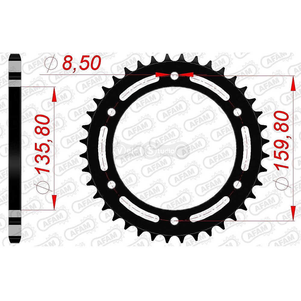 Задняя звезда AFAM 520 Steel Chainwheel 35304 - BMW [Black], 44z