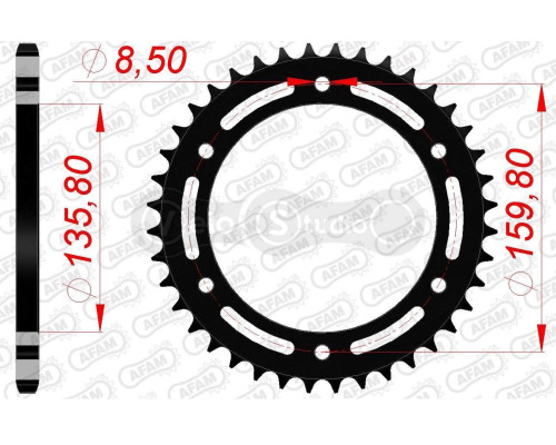 Задняя звезда AFAM 520 Steel Chainwheel 35304 - BMW [Black], 47z