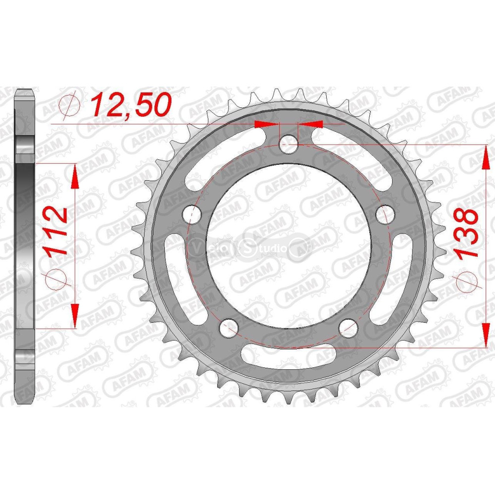 Задня зірка AFAM 520 Steel Chainwheel 10627 - Honda [Black], 41z