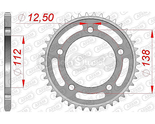 Задняя звезда AFAM 520 Steel Chainwheel 10627 - Honda [Black], 41z