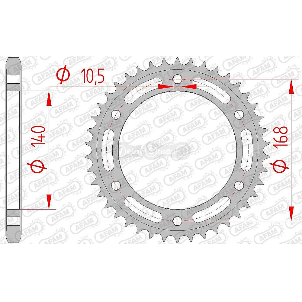 Задняя звезда AFAM 525 Steel Chainwheel 92635 - BMW [Silver], 42z