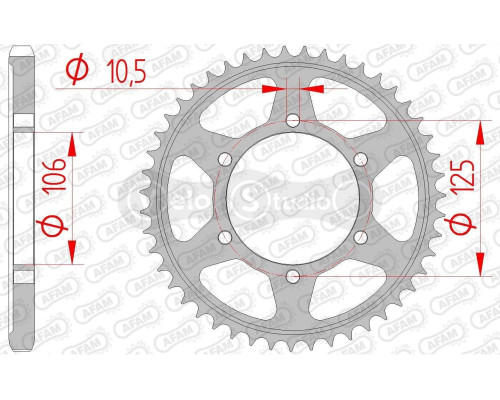 Задня зірка AFAM 525 Steel Chainwheel 86605 - Triumph [Silver], 37z