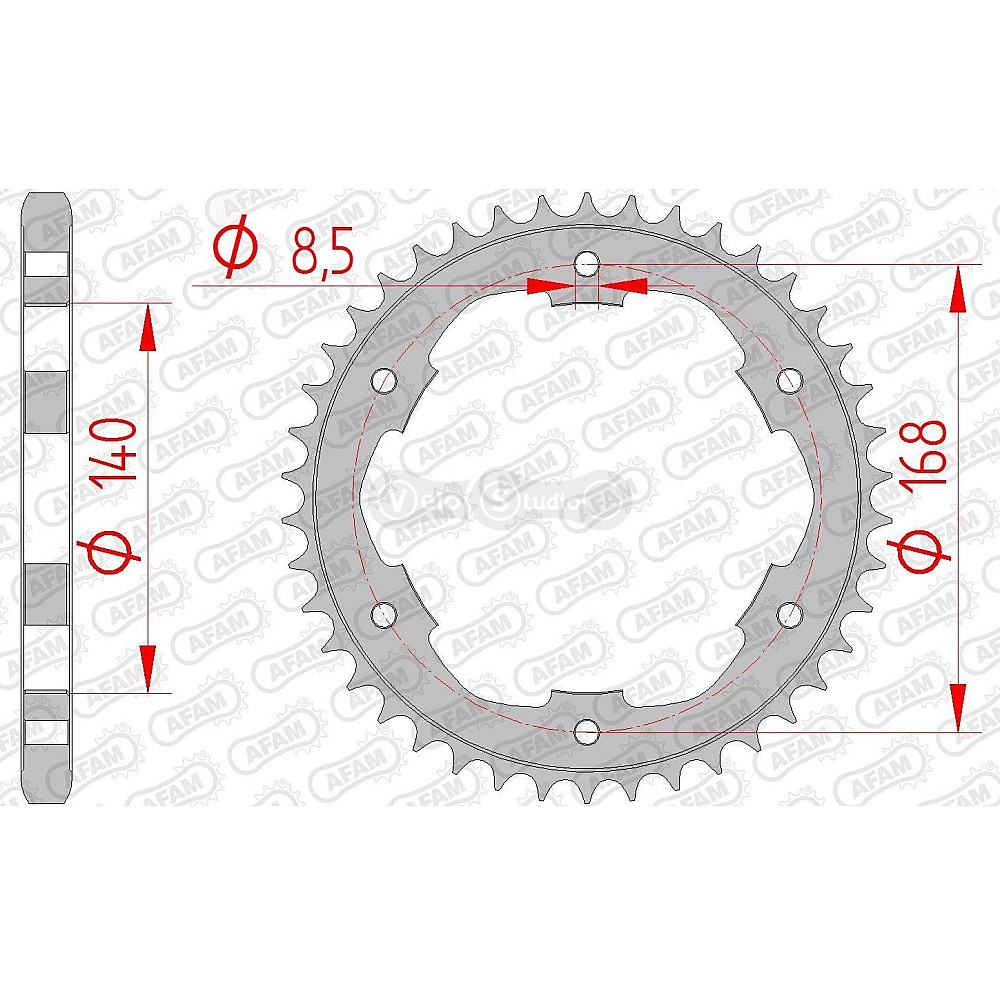Задняя звезда AFAM 525 Steel Chainwheel 92634 - BMW [Silver], 41z