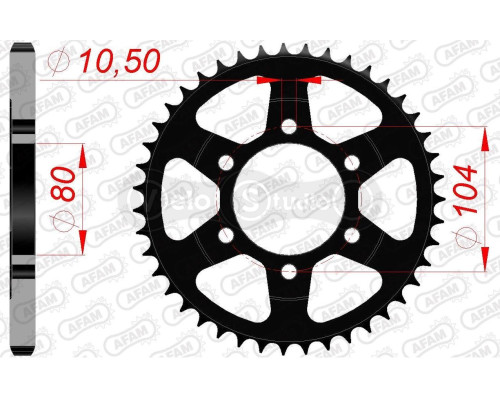 Задняя звезда AFAM 525 Steel Chainwheel 16610 - Kawasaki [Black], 41z